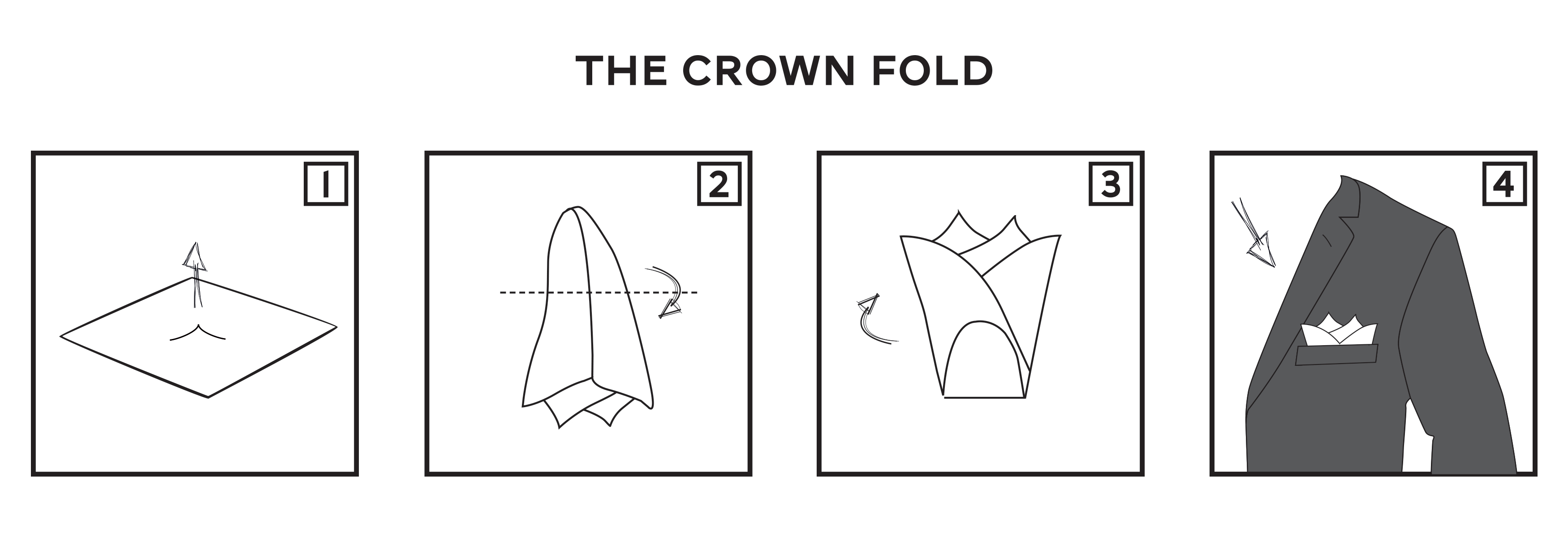 Pocket Square Crown Fold